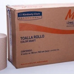 TOALLA DE ROLLO CAFÉ KIMBERLY 180 MTS C/6 ROLLOS  - 92244